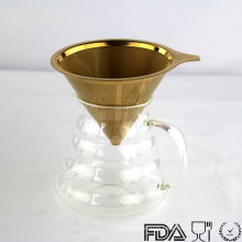2016 Hot Sell Stainless Steel Golden Coffee Dripper, Coffee Maker